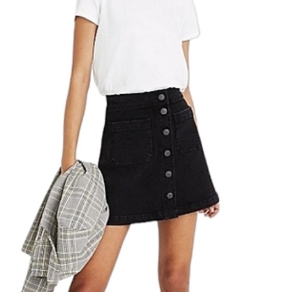Madewell A Line Denim Black mini skirt